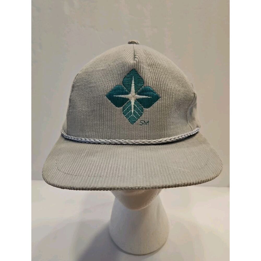 Vintage K-Brand Hat Corduroy Farm Credit Service W/Golf Hardwear Decal‎